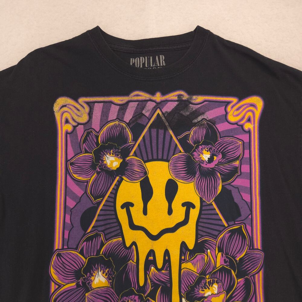 Popular Poison Band Short Sleeve Crew Neck Graphic T Shirt Mens Size L Black